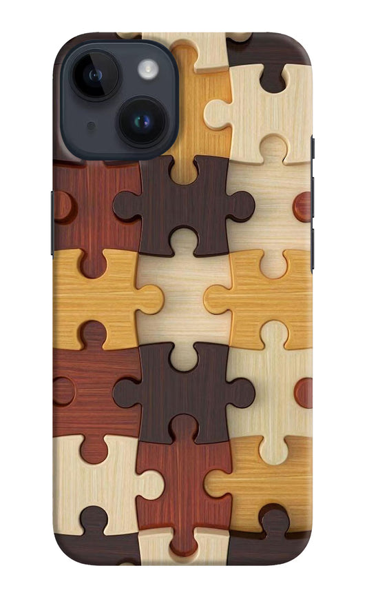 Wooden Puzzle iPhone 14 Hard Case Back Cover by Casekaro