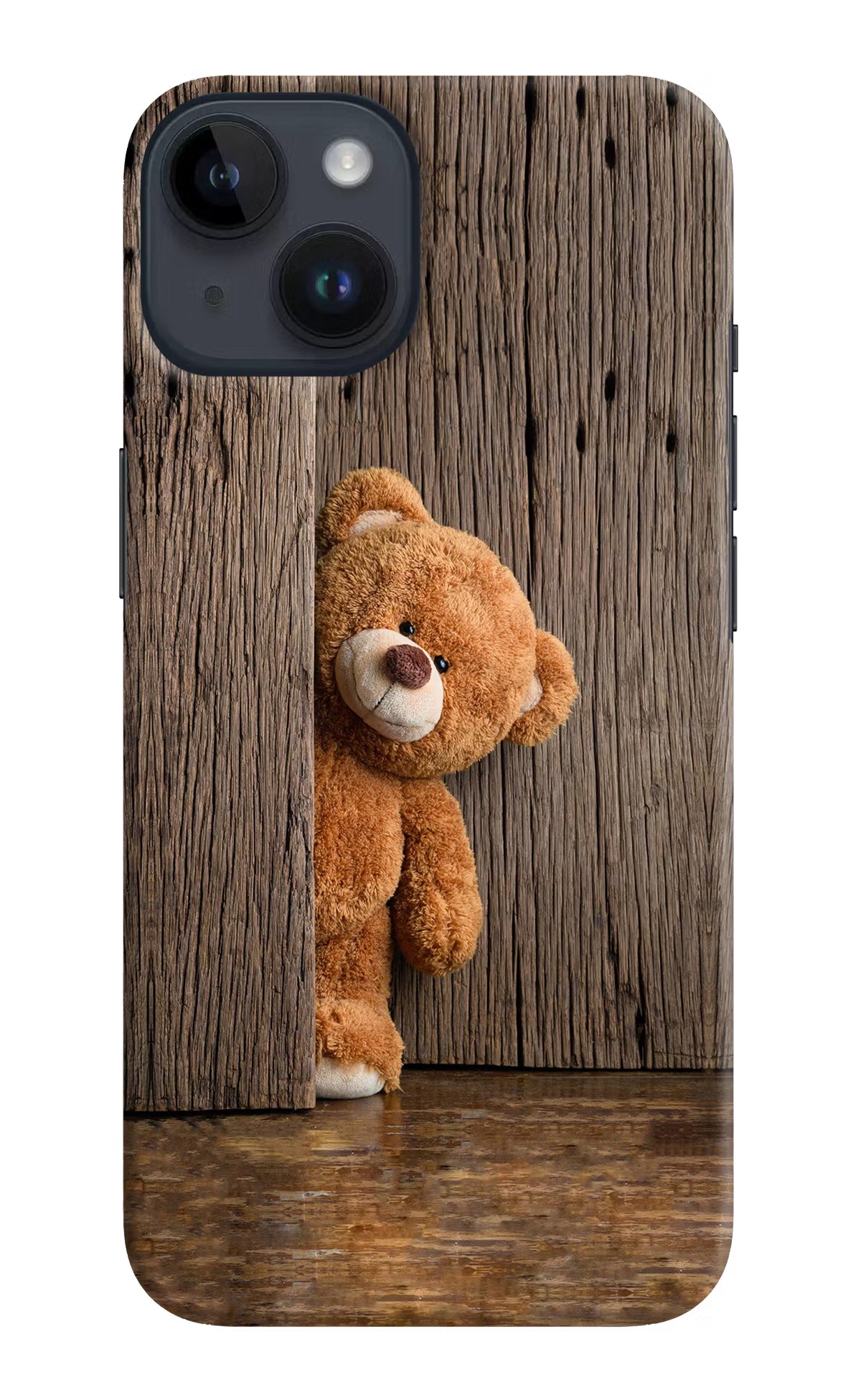 Teddy Wooden iPhone 14 Hard Case Back Cover by Casekaro