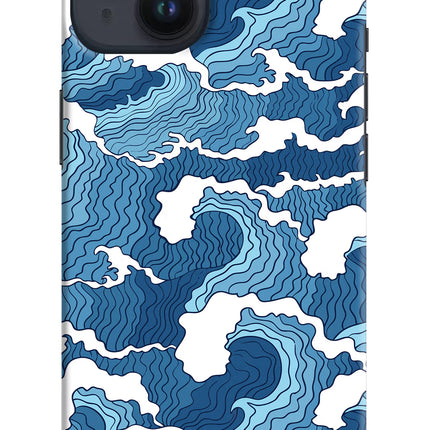 Blue Waves iPhone 14 Hard Case Back Cover by Casekaro