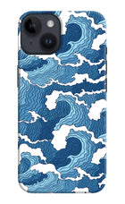 Blue Waves iPhone 14 Hard Case Back Cover by Casekaro