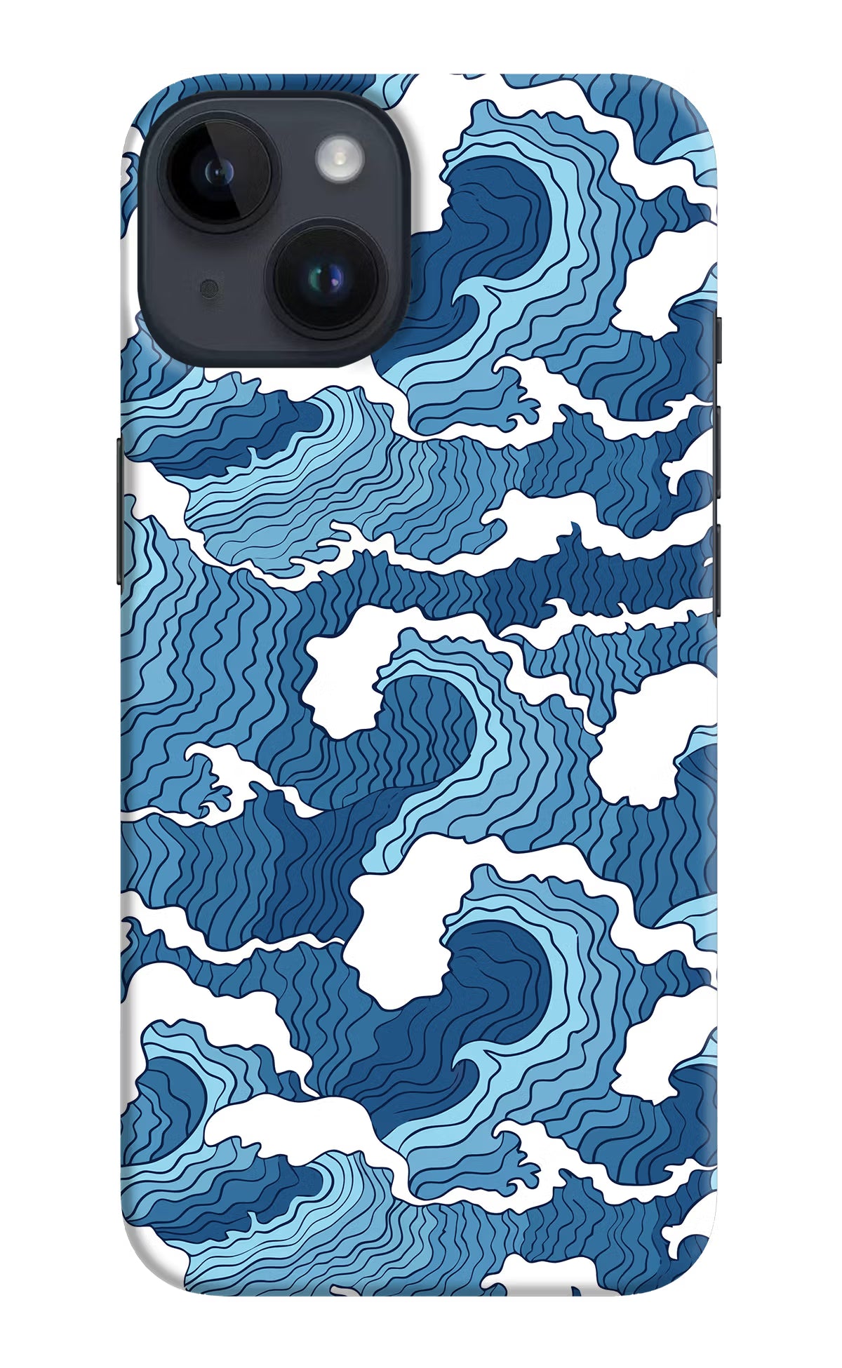 Blue Waves iPhone 14 Hard Case Back Cover by Casekaro