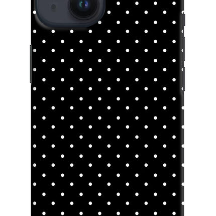 White Dots iPhone 14 Hard Case Back Cover by Casekaro