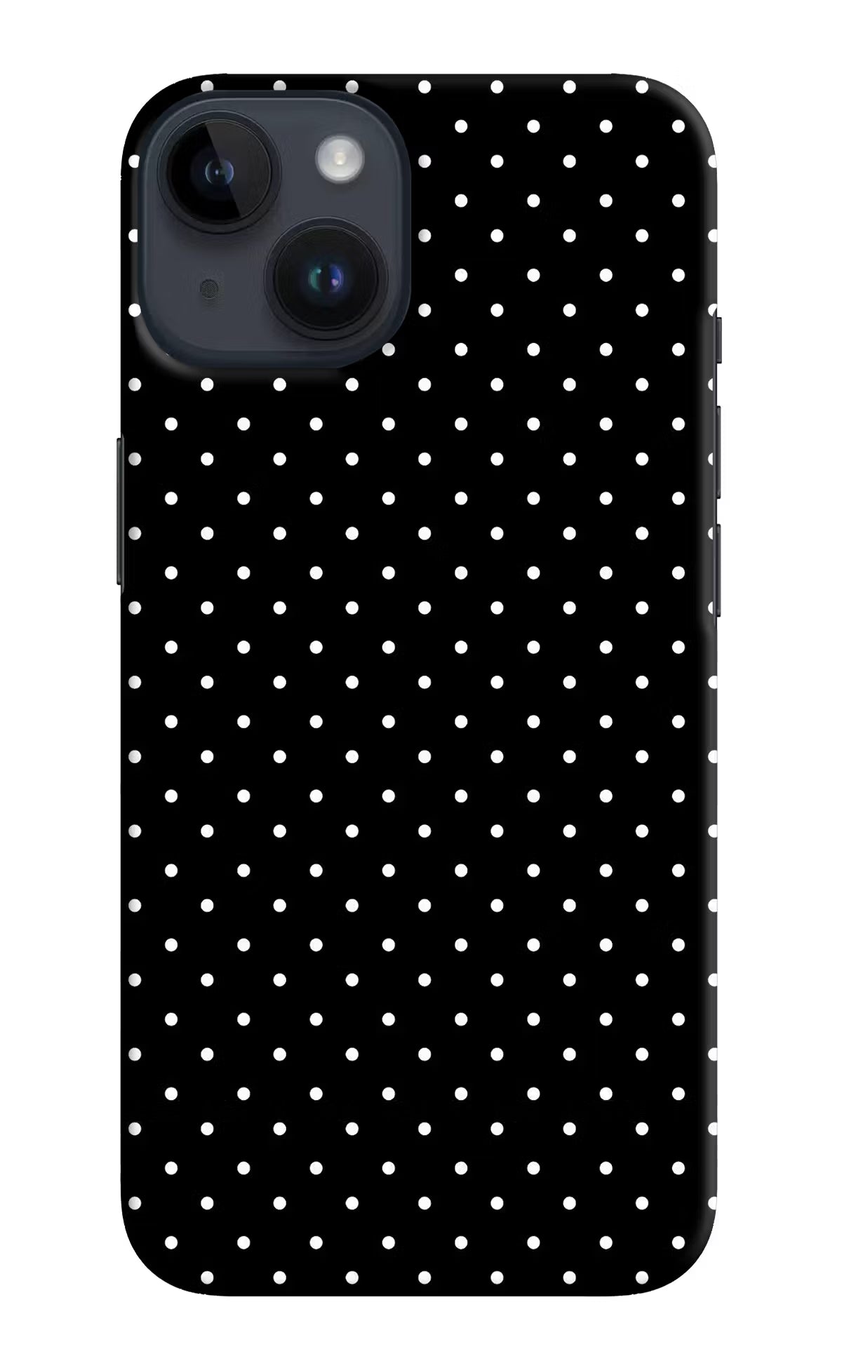White Dots iPhone 14 Hard Case Back Cover by Casekaro
