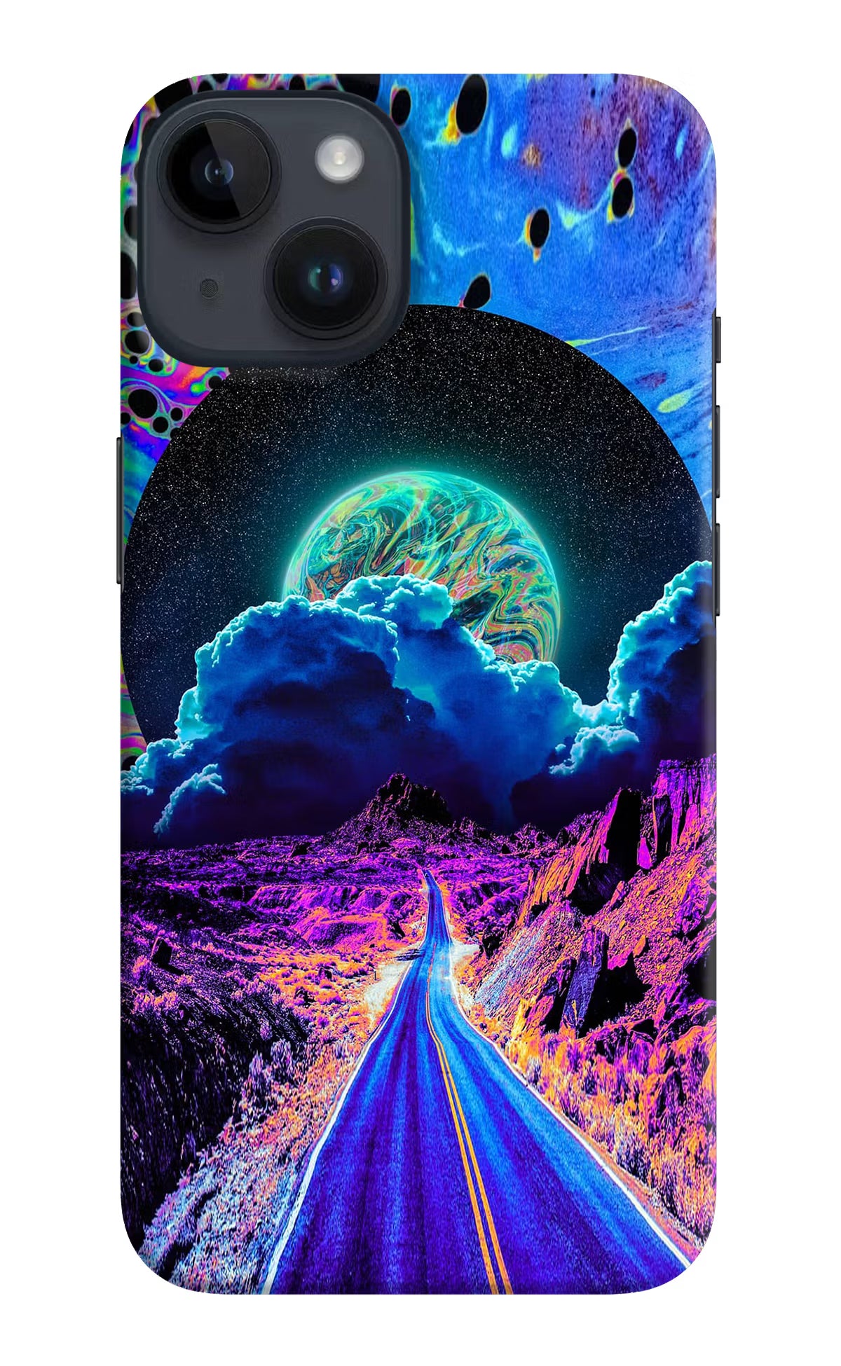 Psychedelic Painting iPhone 14 Hard Case Back Cover by Casekaro