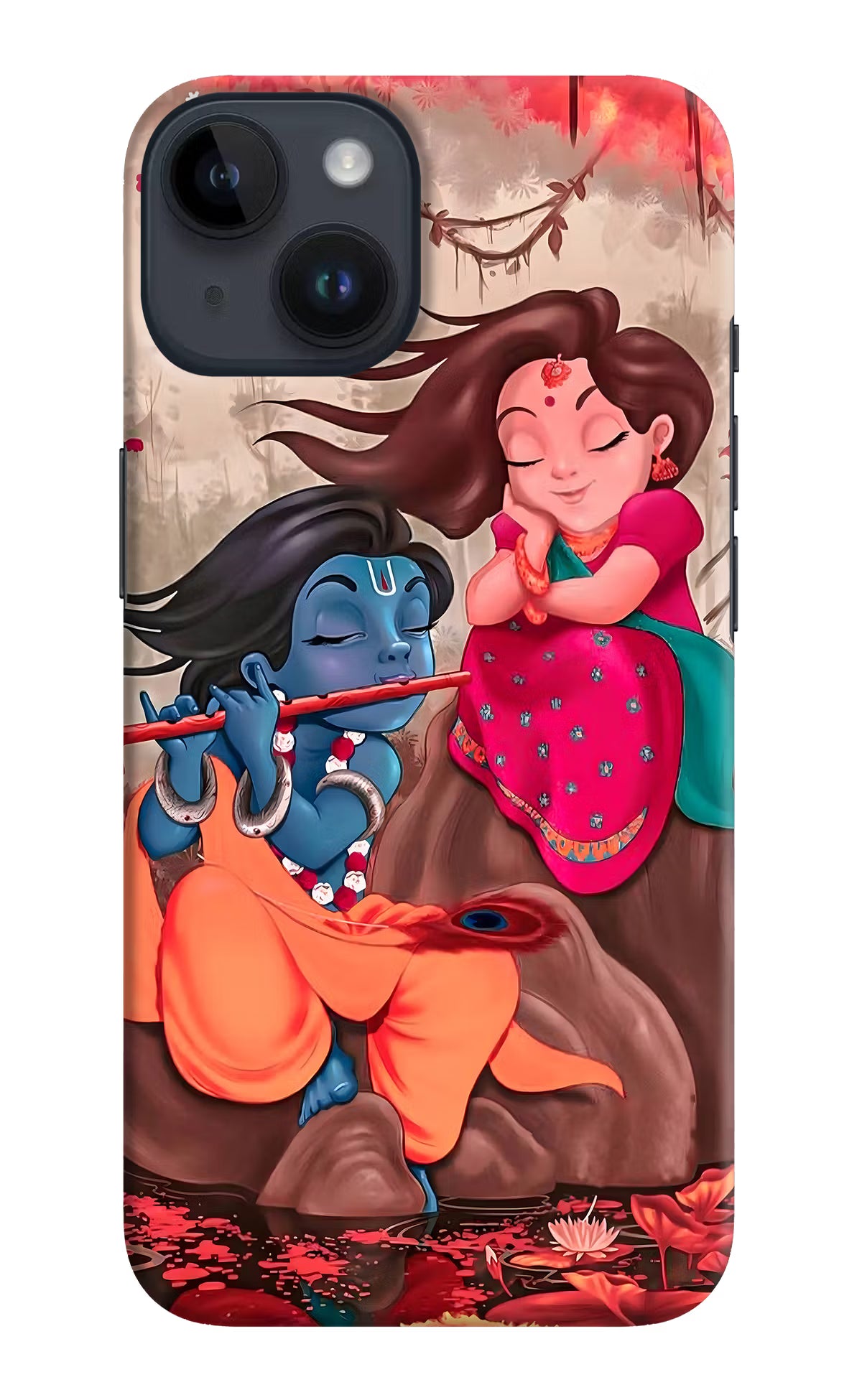Radhe Krishna iPhone 14 Hard Case Back Cover by Casekaro