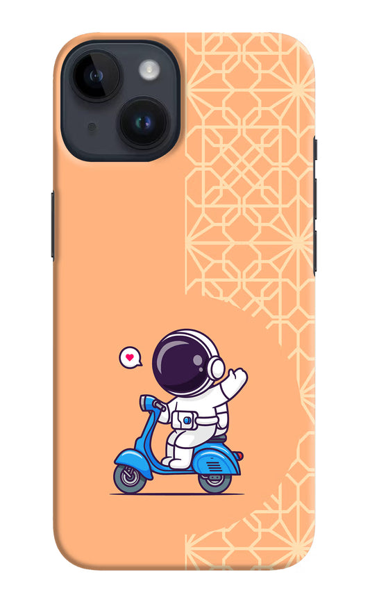 Cute Astronaut Riding iPhone 14 Hard Case Back Cover by Casekaro