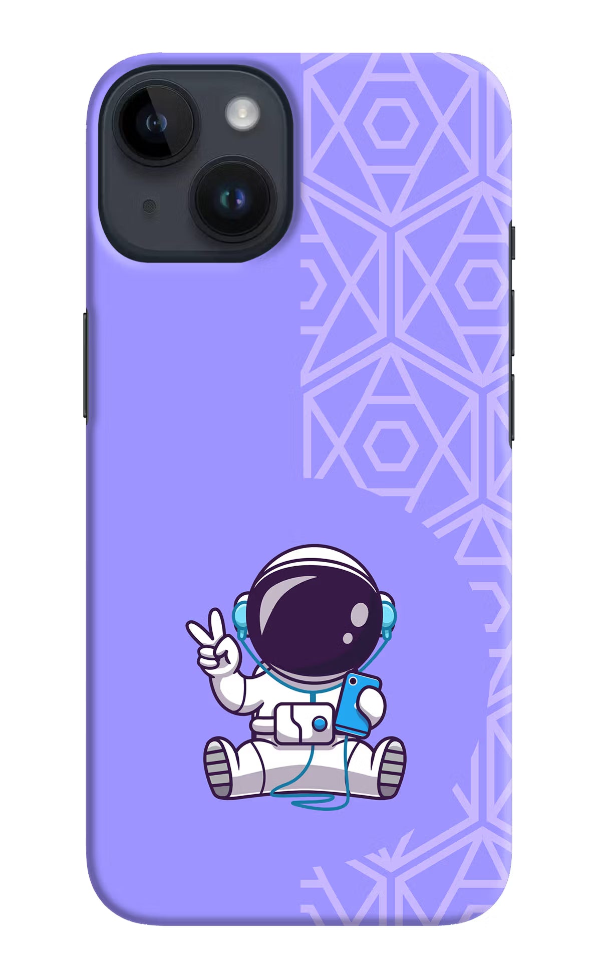 Cute Astronaut Chilling iPhone 14 Hard Case Back Cover by Casekaro