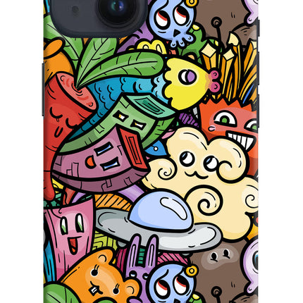 Veggie Doodle iPhone 14 Hard Case Back Cover by Casekaro