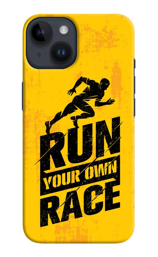 Run Your Own Race iPhone 14 Hard Case Back Cover by Casekaro