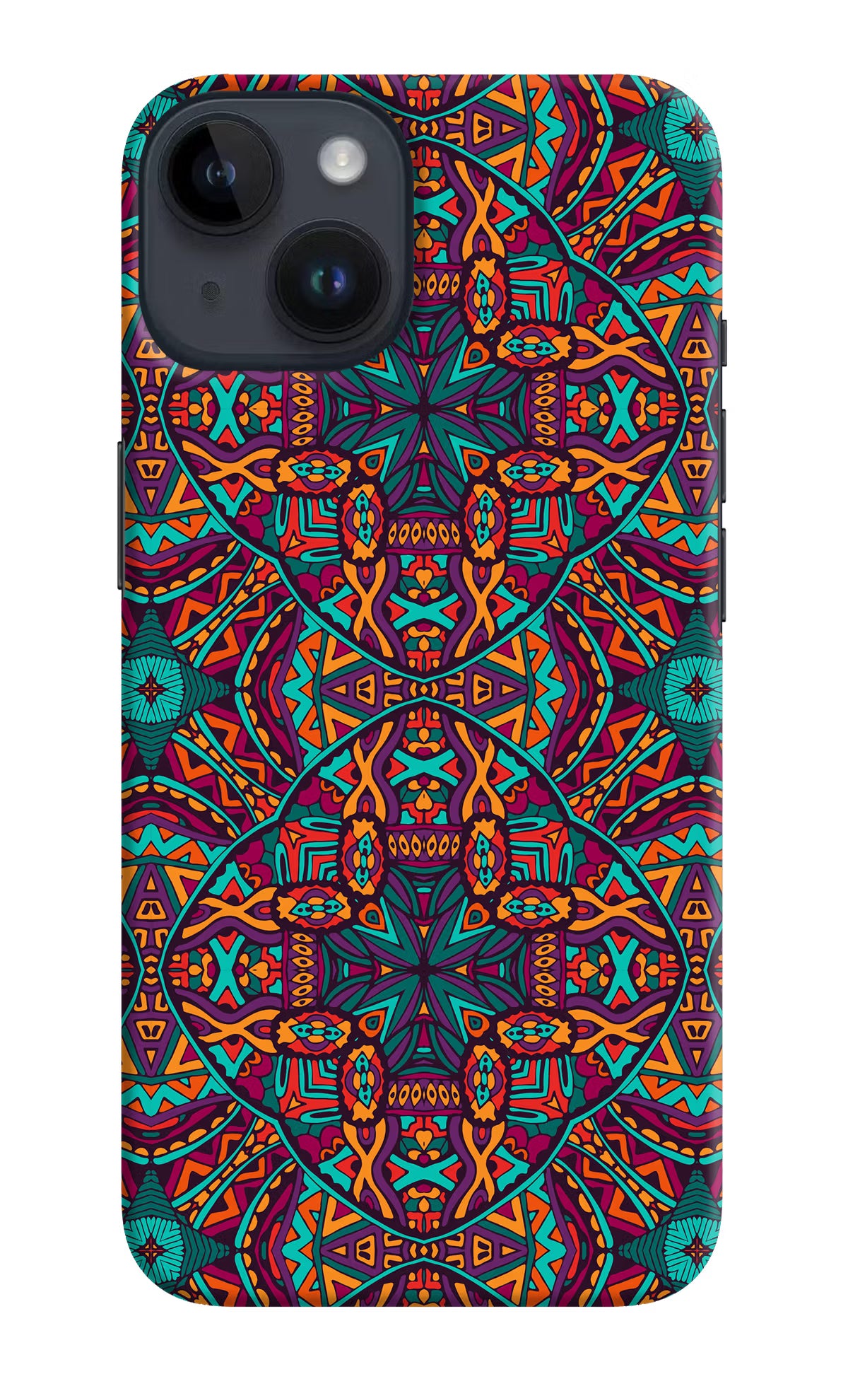 Colour Mandala iPhone 14 Hard Case Back Cover by Casekaro