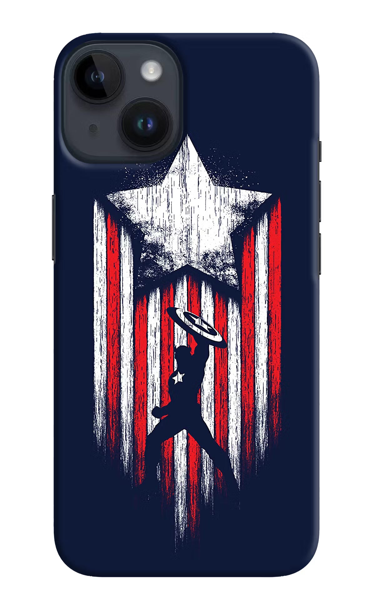 Captain America Marvel Art iPhone 14 Hard Case Back Cover by Casekaro