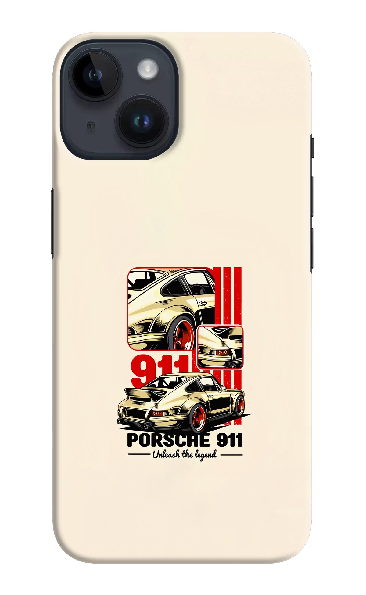 Classic Porsche 911 iPhone 14 Hard Case Back Cover by Casekaro