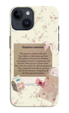 Hopeless Romantic iPhone 14 Hard Case Back Cover by Casekaro