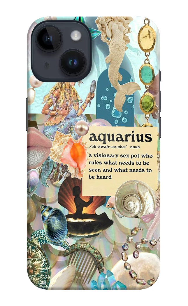 Aquarius Zodiac iPhone 14 Hard Case Back Cover by Casekaro