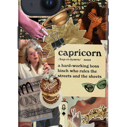 Capricorn Zodiac iPhone 14 Hard Case Back Cover by Casekaro