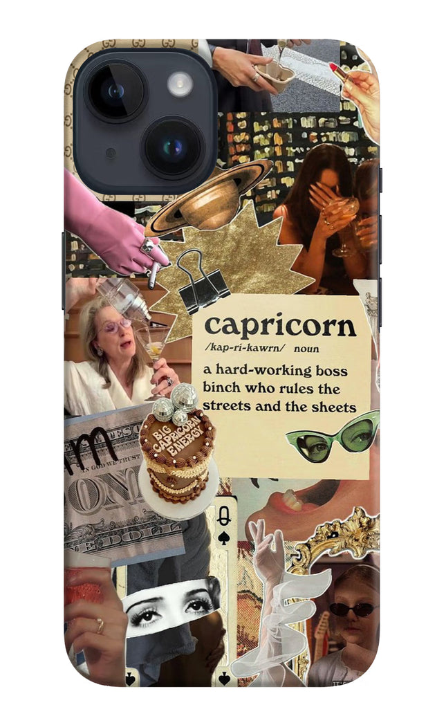 Capricorn Zodiac iPhone 14 Hard Case Back Cover by Casekaro