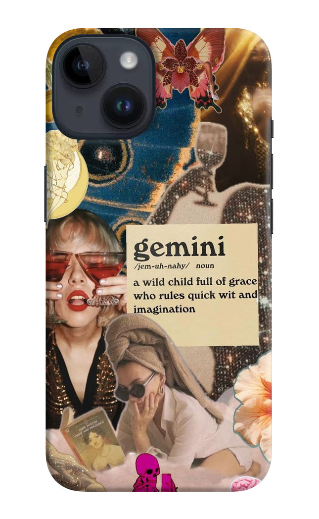 Gemini Zodiac iPhone 14 Hard Case Back Cover by Casekaro