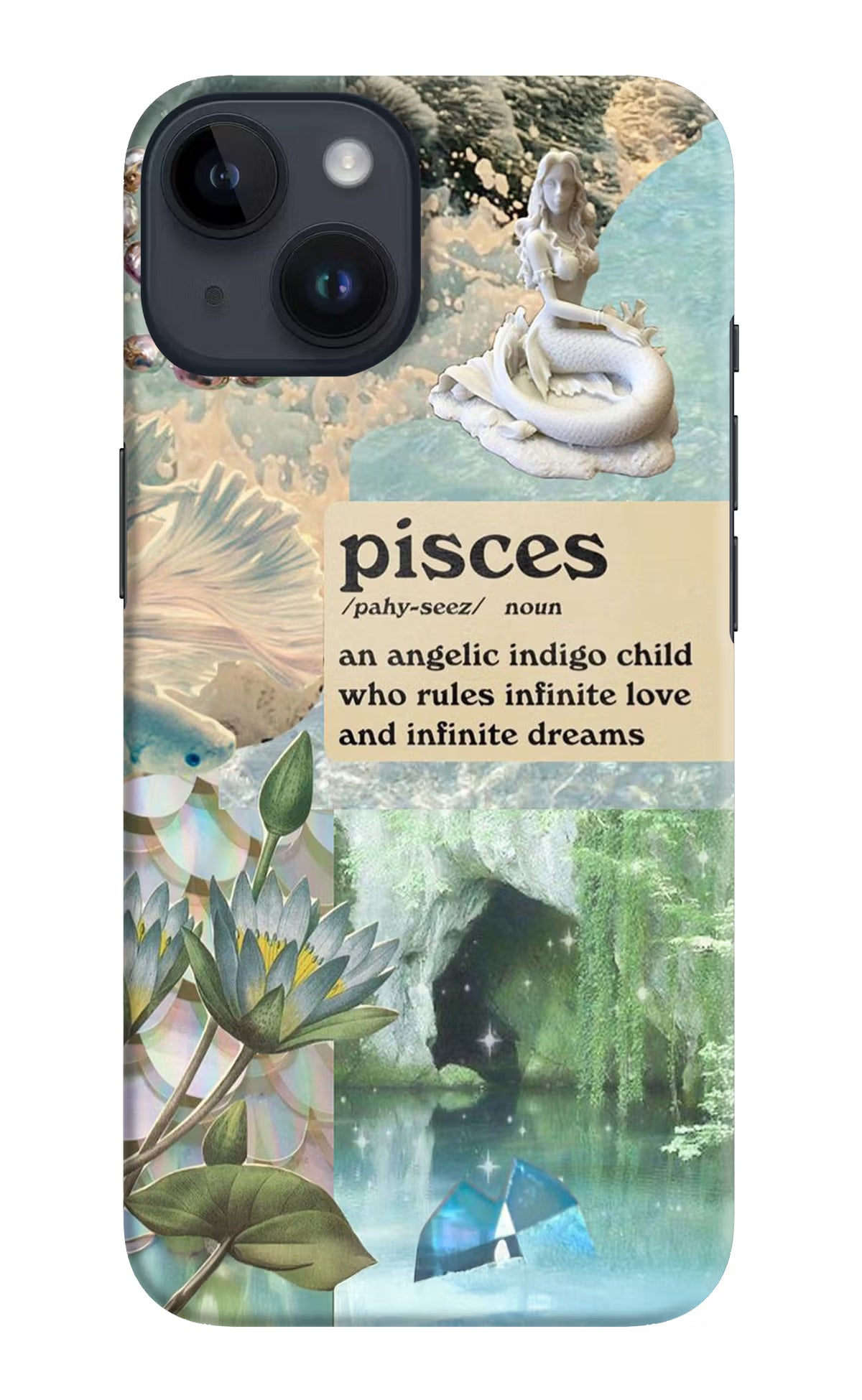 Pisces Zodiac iPhone 14 Hard Case Back Cover by Casekaro