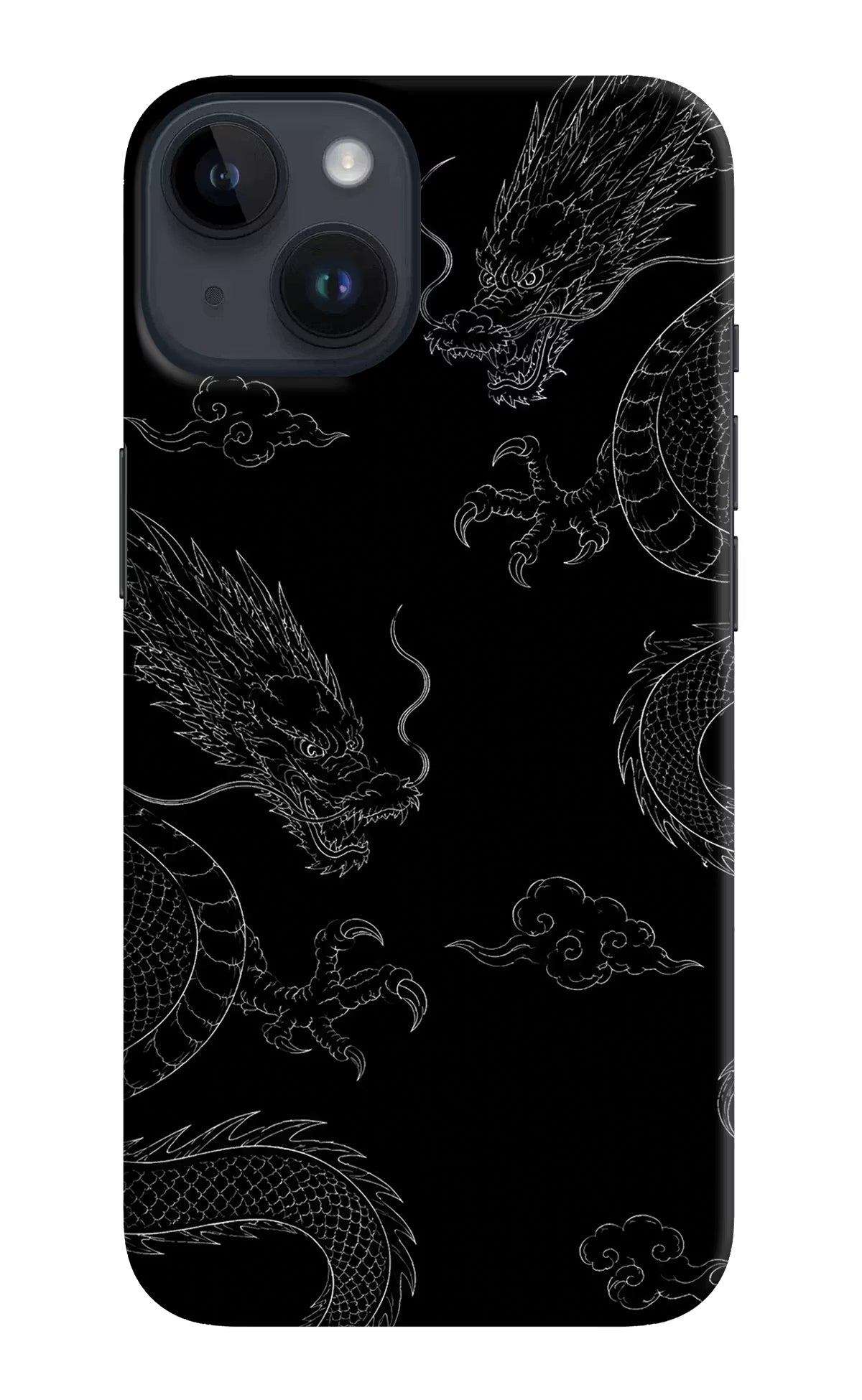 Twin Dragons iPhone 14 Hard Case Back Cover by Casekaro