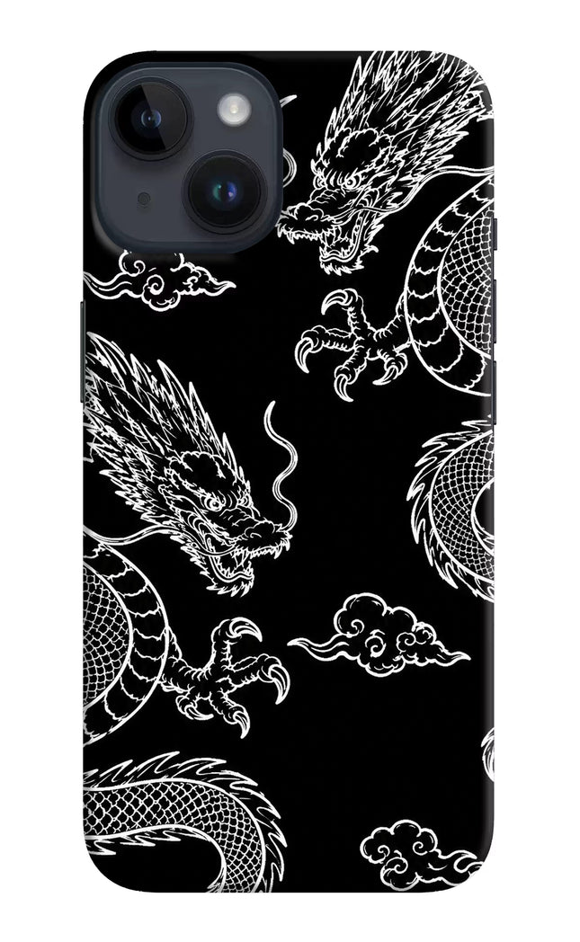 Twin Dragons iPhone 14 Hard Case Back Cover by Casekaro