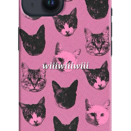Pink Cats iPhone 14 Hard Case Back Cover by Casekaro