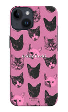Pink Cats iPhone 14 Hard Case Back Cover by Casekaro