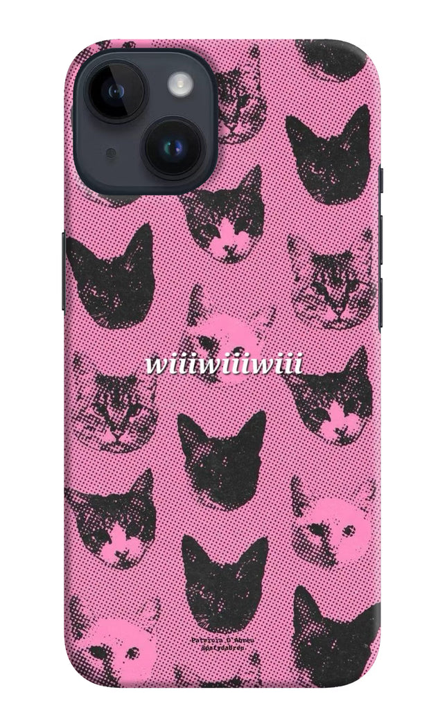 Pink Cats iPhone 14 Hard Case Back Cover by Casekaro
