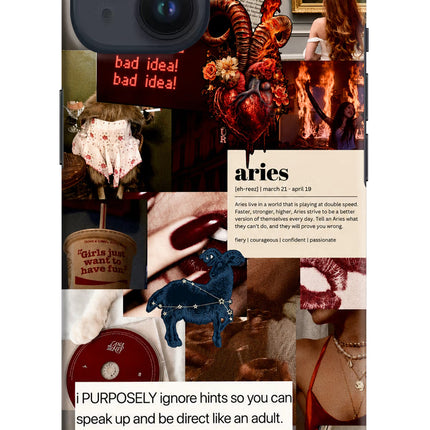 Zodiac Aries iPhone 14 Hard Case Back Cover by Casekaro
