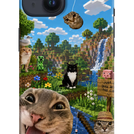 Minecraft Cat Chaos iPhone 14 Hard Case Back Cover by Casekaro
