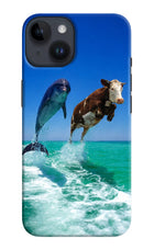 Dolphin vs Cow iPhone 14 Hard Case Back Cover by Casekaro