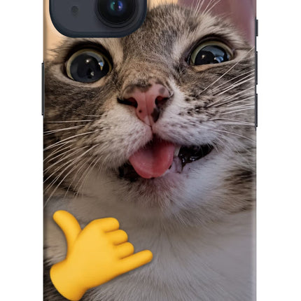 Silly Cat Call iPhone 14 Hard Case Back Cover by Casekaro