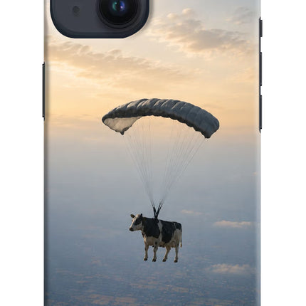 Skydiving Cow iPhone 14 Hard Case Back Cover by Casekaro