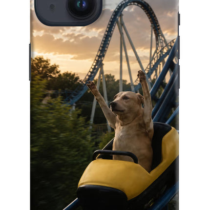 Rollercoaster Dog iPhone 14 Hard Case Back Cover by Casekaro