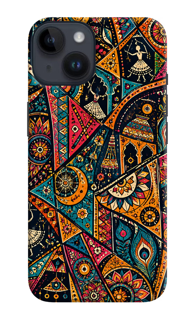 Folk Print iPhone 14 Hard Case Back Cover by Casekaro