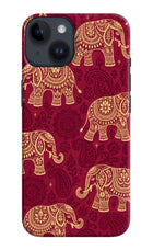 Maroon Elephant iPhone 14 Hard Case Back Cover by Casekaro