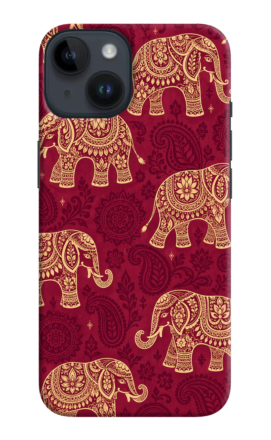 Maroon Elephant iPhone 14 Back Cover, Hard case