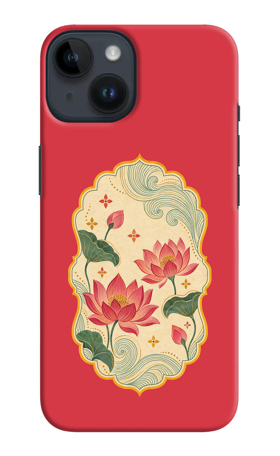 Pink Lotus iPhone 14 Back Cover, Hard case