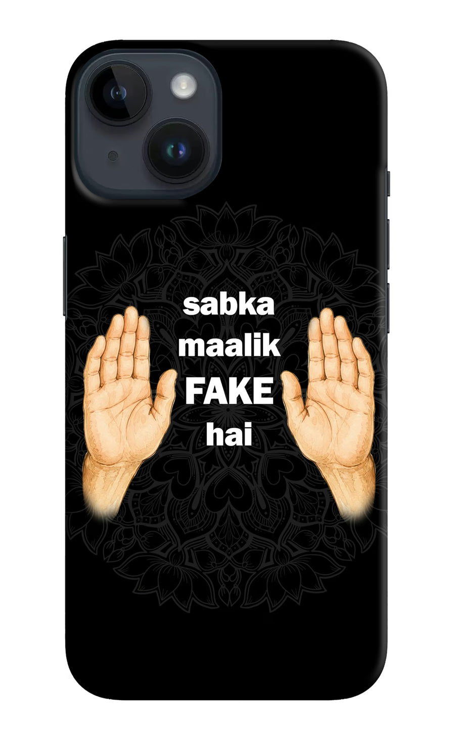 Sabka Malik Fake iPhone 14 Back Cover, Hard case