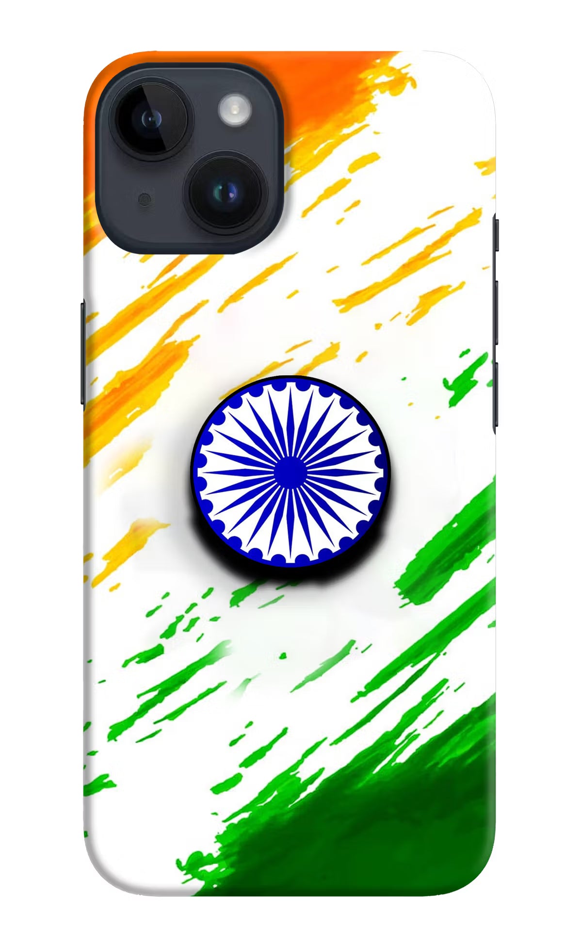 Indian Flag Ashoka Chakra iPhone 14 Pop Case by Casekaro