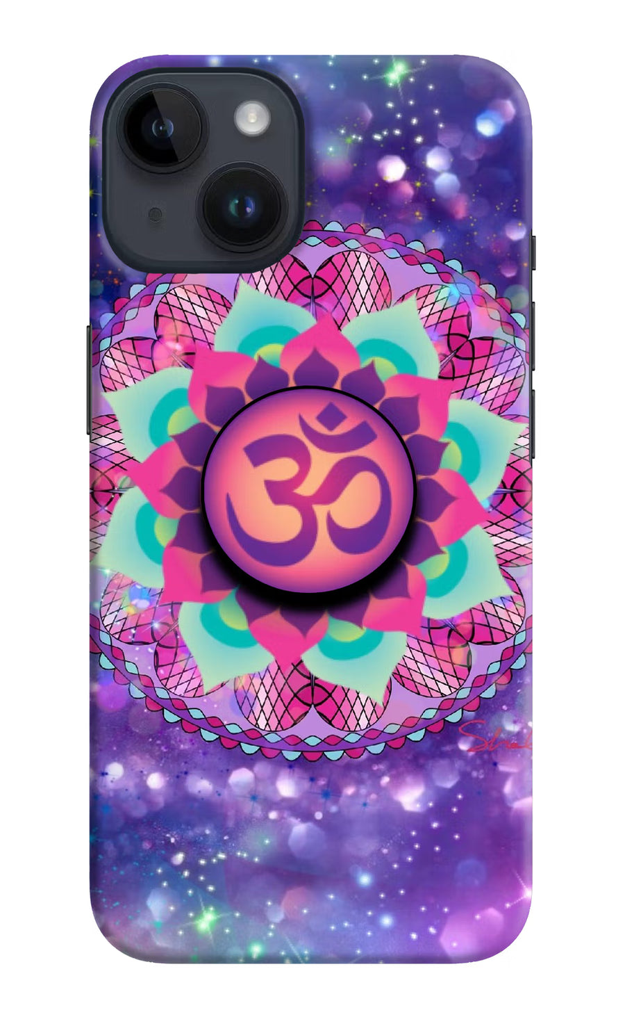 Om Purple iPhone 14 Pop Case, Hard case