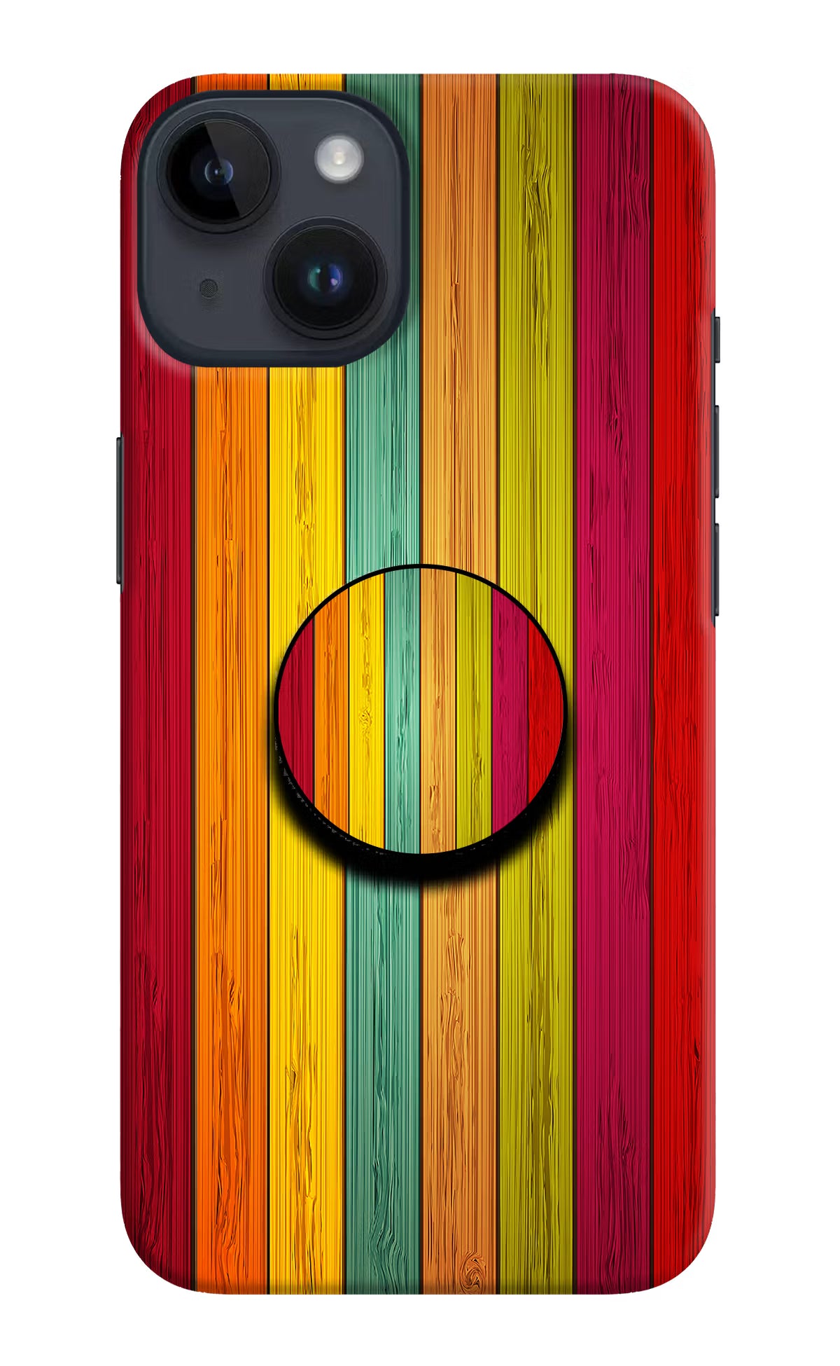 Multicolor Wooden iPhone 14 Pop Case by Casekaro