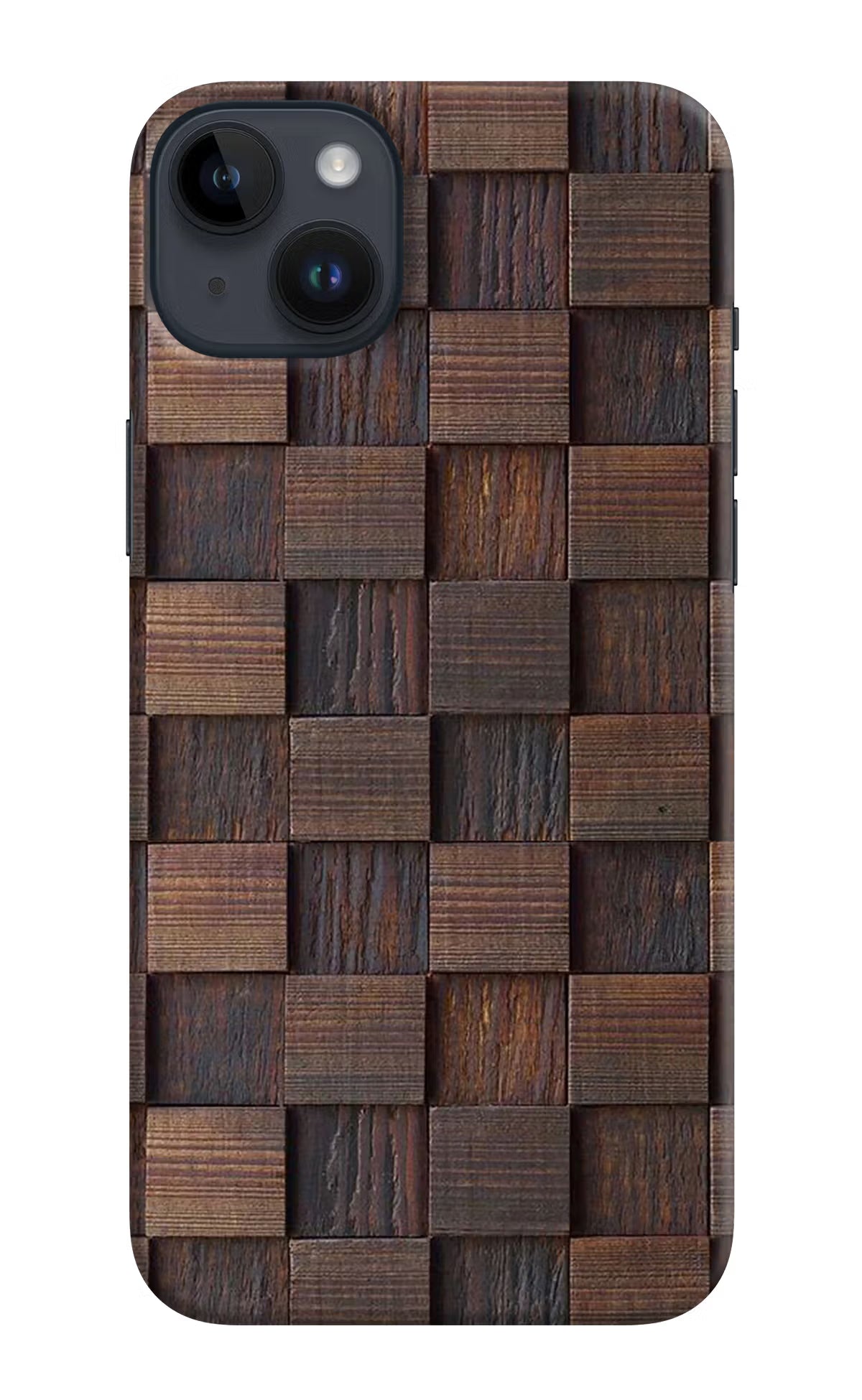 Wooden Cube Design iPhone 14 Plus Hard Case Back Cover by Casekaro