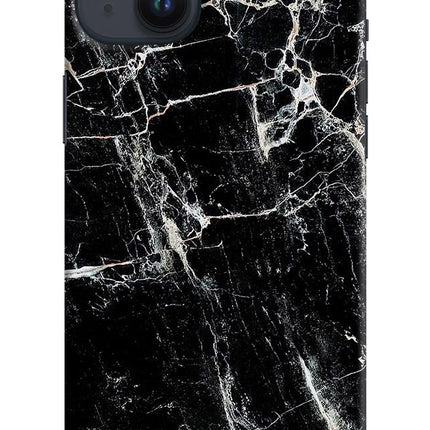 Black Marble Texture iPhone 14 Plus Hard Case Back Cover by Casekaro
