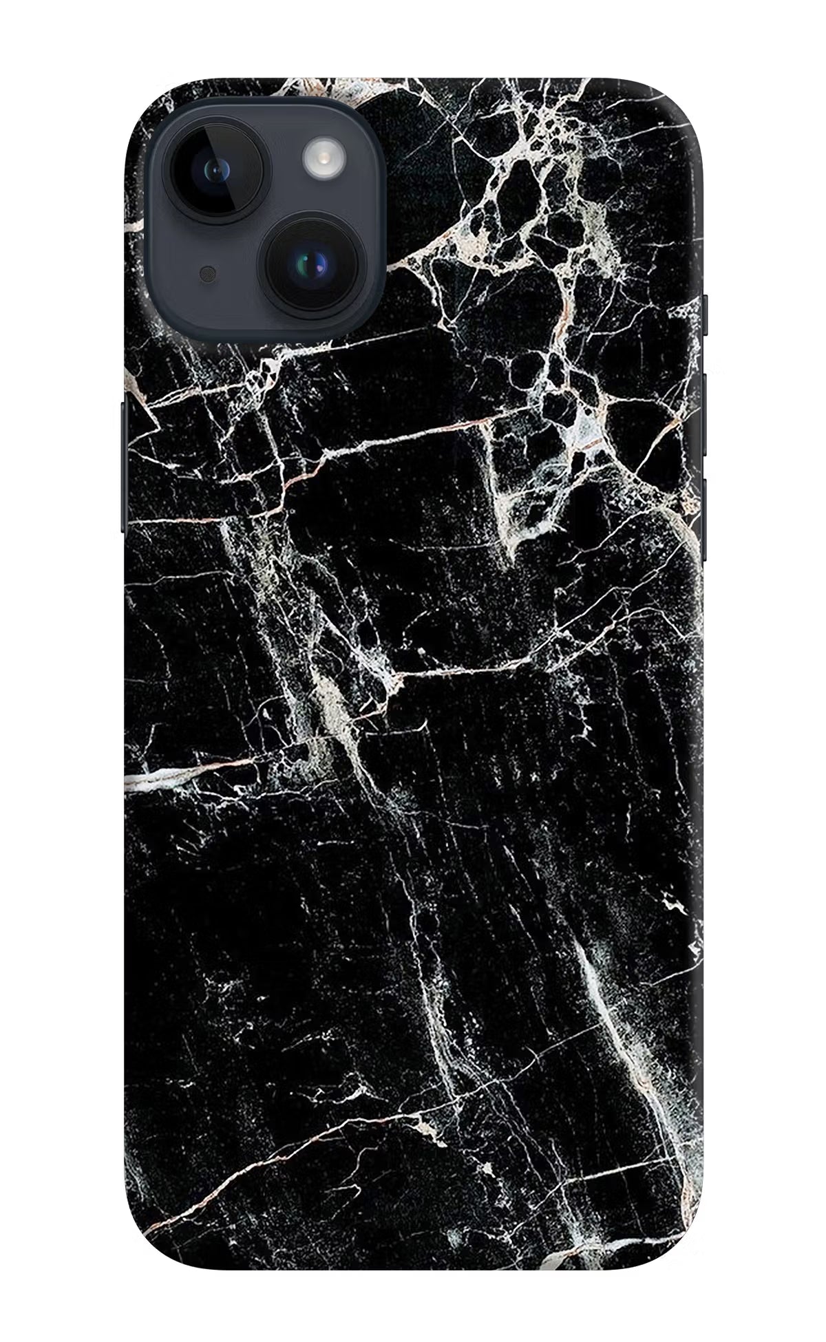 Black Marble Texture iPhone 14 Plus Hard Case Back Cover by Casekaro
