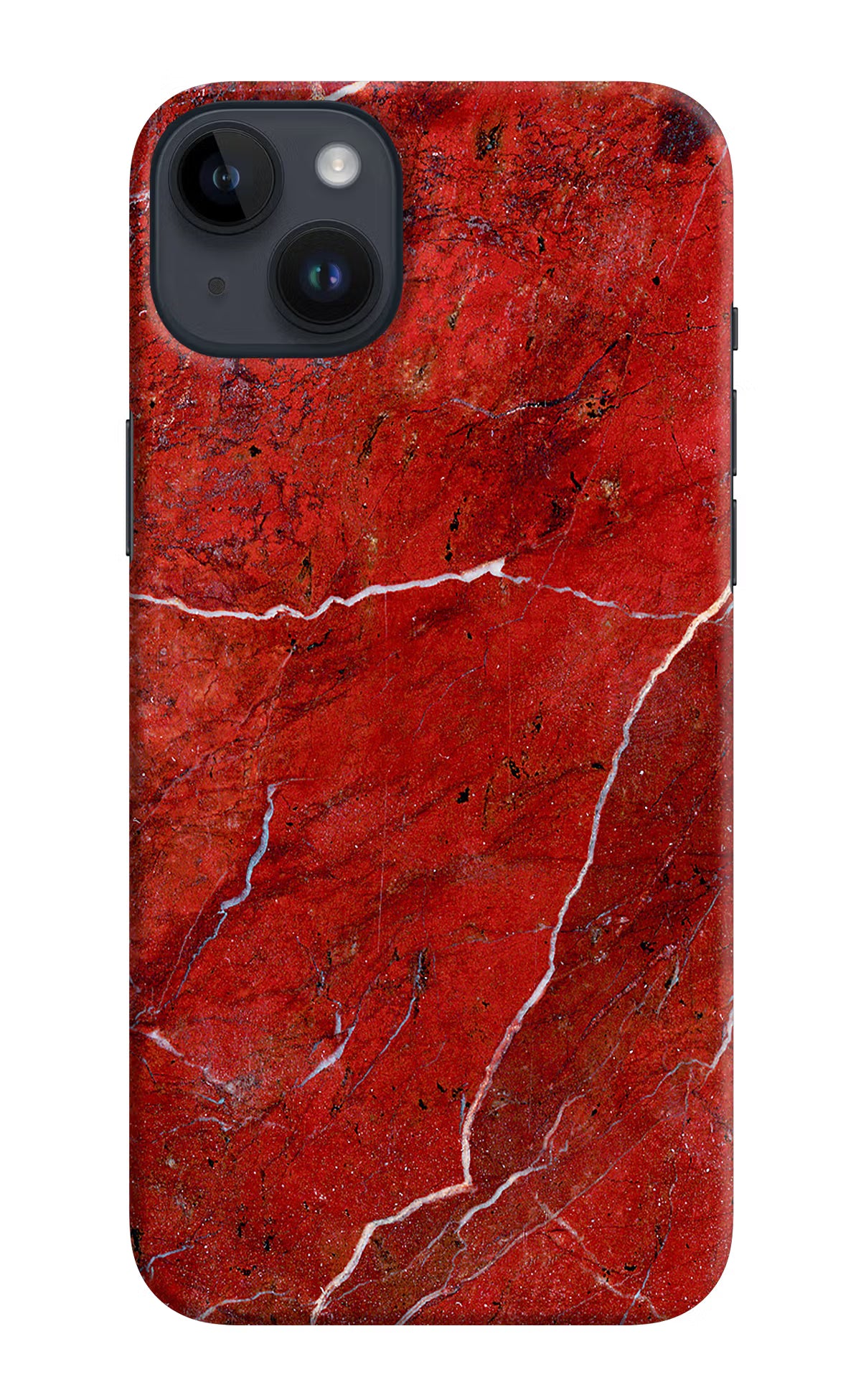 Red Marble Design iPhone 14 Plus Hard Case Back Cover by Casekaro
