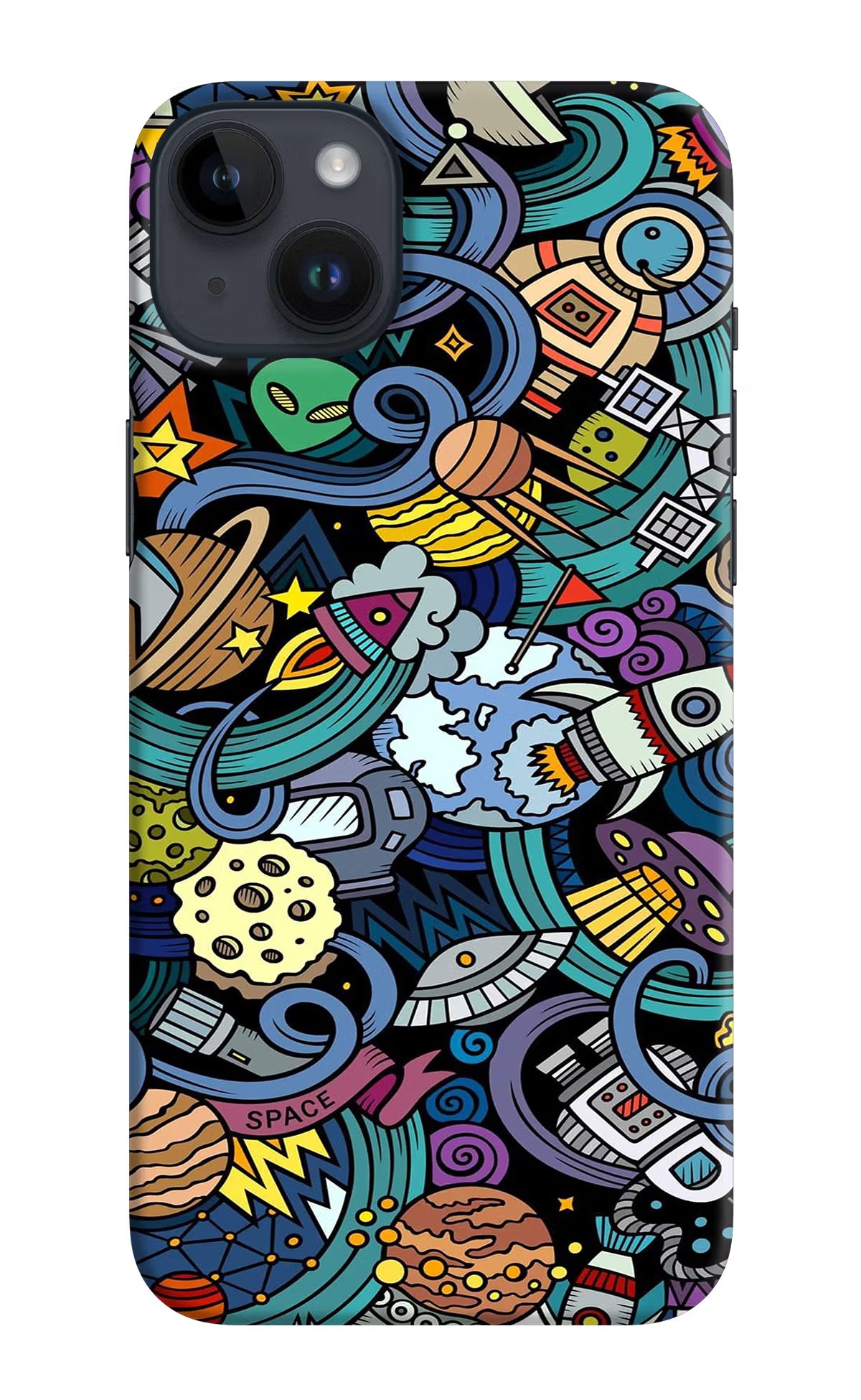 Space Abstract iPhone 14 Plus Hard Case Back Cover by Casekaro