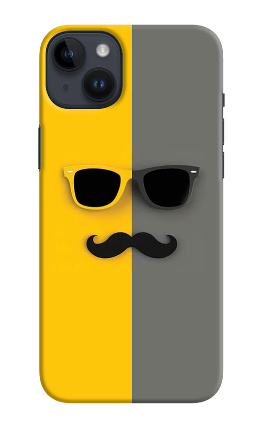 Sunglasses with Mustache iPhone 14 Plus Hard Case Back Cover by Casekaro