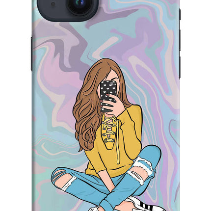 Selfie Girl iPhone 14 Plus Hard Case Back Cover by Casekaro