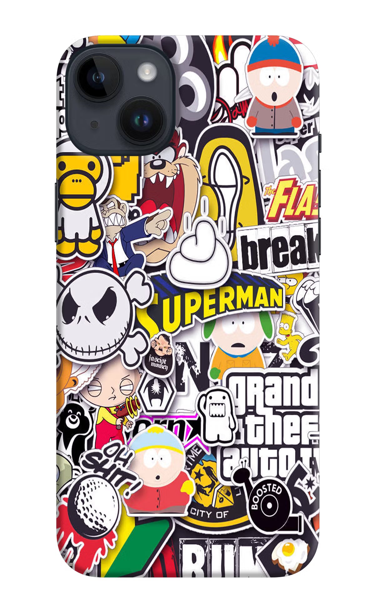 Sticker Bomb iPhone 14 Plus Hard Case Back Cover by Casekaro