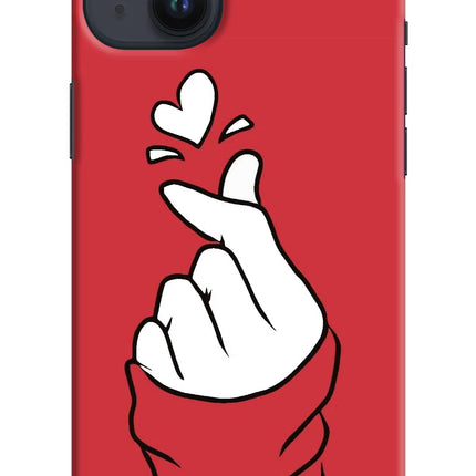 Korean Love Sign iPhone 14 Plus Hard Case Back Cover by Casekaro